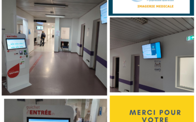 Bornes d’accueil patients au Pavillon de la Mutualité à Pessac.